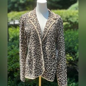 NWT Cheetah Print knit blazer, L